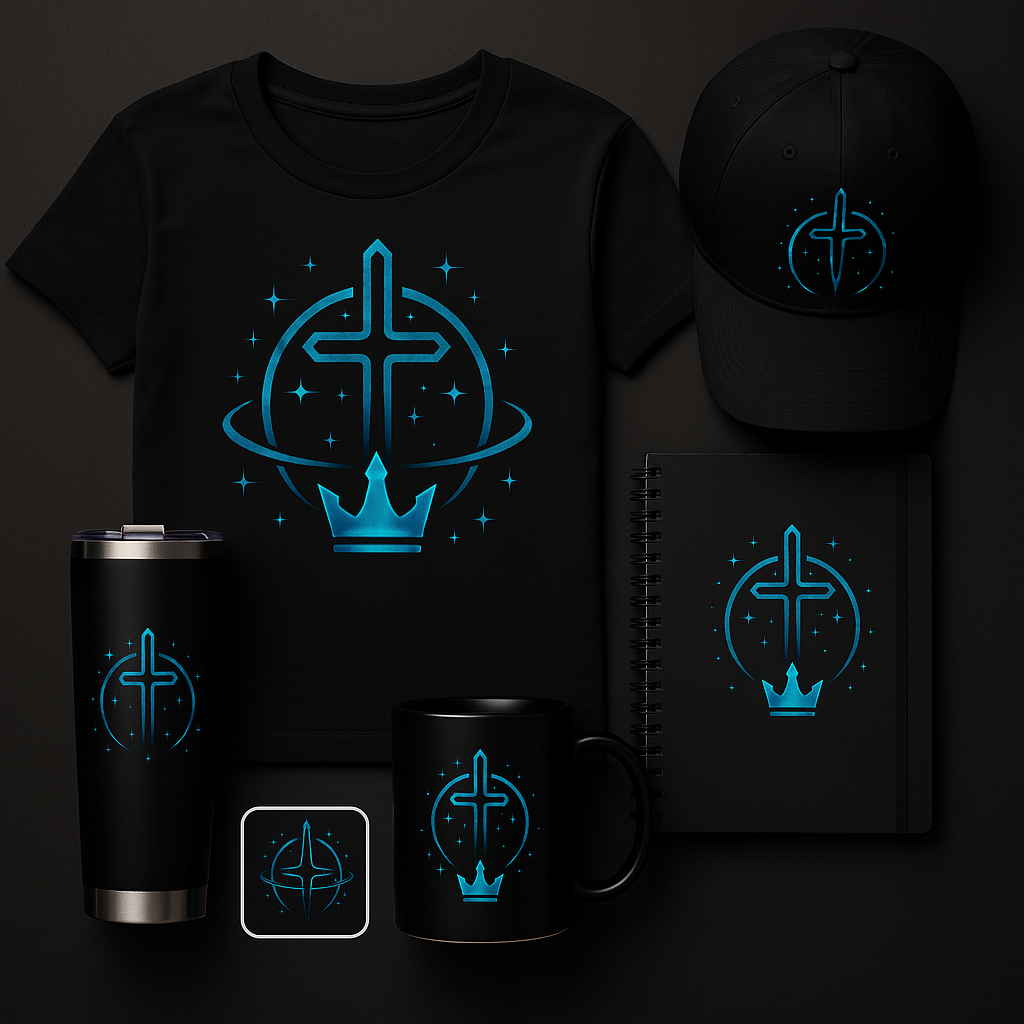 Christian T-shirt, cap, tumbler, mug, notebook and sticker